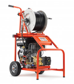 KJ-3100 Jetter with Pulse – H-111 and H-112 1⁄4" NPT Nozzles – H-38 Hose Reel with 200' x 3⁄8" (61 m x 10 mm) ID Jet Hose – 50' 