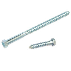 Hex Head Lag Screws 1/4" Dia. - Grade 2 / Zinc