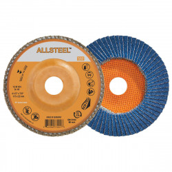 ALLSTEEL, 4-1/2" x 7/8" Flap Disc - 80 Grit