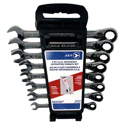 8 PC Long SAE Reversible Ratcheting Combination Wrench Set - *JET