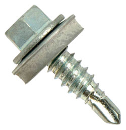 EPDM Washer Head 1/4-14 Stitch Lapping Self-Drilling Screw / Zinc Plated