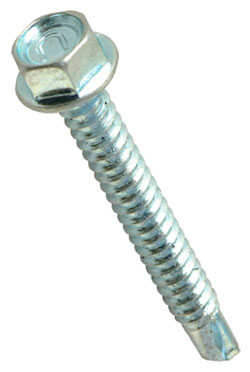 Hex Washer Head 12-14 Self-Drilling TEK Screws / Zinc Plated (Bulk)