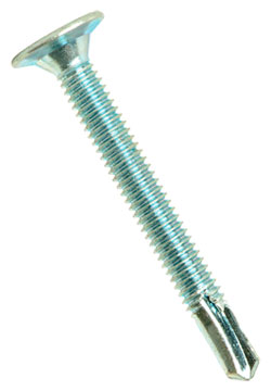 Wafer Head w/o Reamer 12-24 Robertson Self-Drilling TEK Screws / Zinc Plated (Bulk)