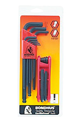 Hex Key Set - L-Wrench/Fold Up - Ball/Hex End - SAE - 16 pc / 14187