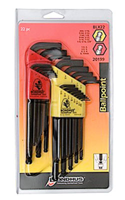 Hex Key Set - L-Wrench - Ball End - SAE/Metric - 22 pc / 20199 *BALLDRIVER