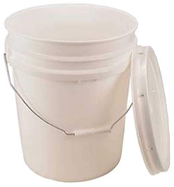 Empty Bucket - 20L - White / Plastic *WITH LID