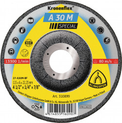 A 30 M grinding discs, 5 x 1/4 x 7/8 Inch depressed centre