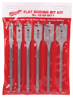 6 Piece Universal Flat Boring Bit Kit