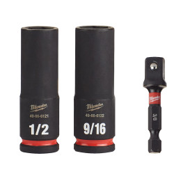 3PC SHOCKWAVE Impact Duty™ 3/8" Drive SAE Deep 6 Point Socket Set
