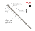 3/16 In. x 10 In. x 12 In. SDS-plus® Bulldog™ Xtreme Carbide Rotary Hammer Drill Bit