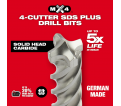 5-Piece MX4™ 4-Cutter SDS-Plus Rotary Hammer-Drill Bit Kit