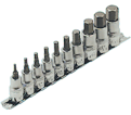 Chrome Socket Set - 3/8" & 1/2" - Hex Bit / 601802 *10 Pc