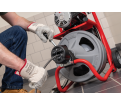 K-400 Machine w/RIDGID Drain Cleaning Gloves – C-32 IW 3⁄8" (10 mm) x 75' (23 m) Solid Core (Integral Wound) Cable – T-260 Tool 